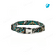 Bohemian floral dog collar with heavy duty metal buckle for stylish and secure outdoor walking.(Green Kaleidoscope)