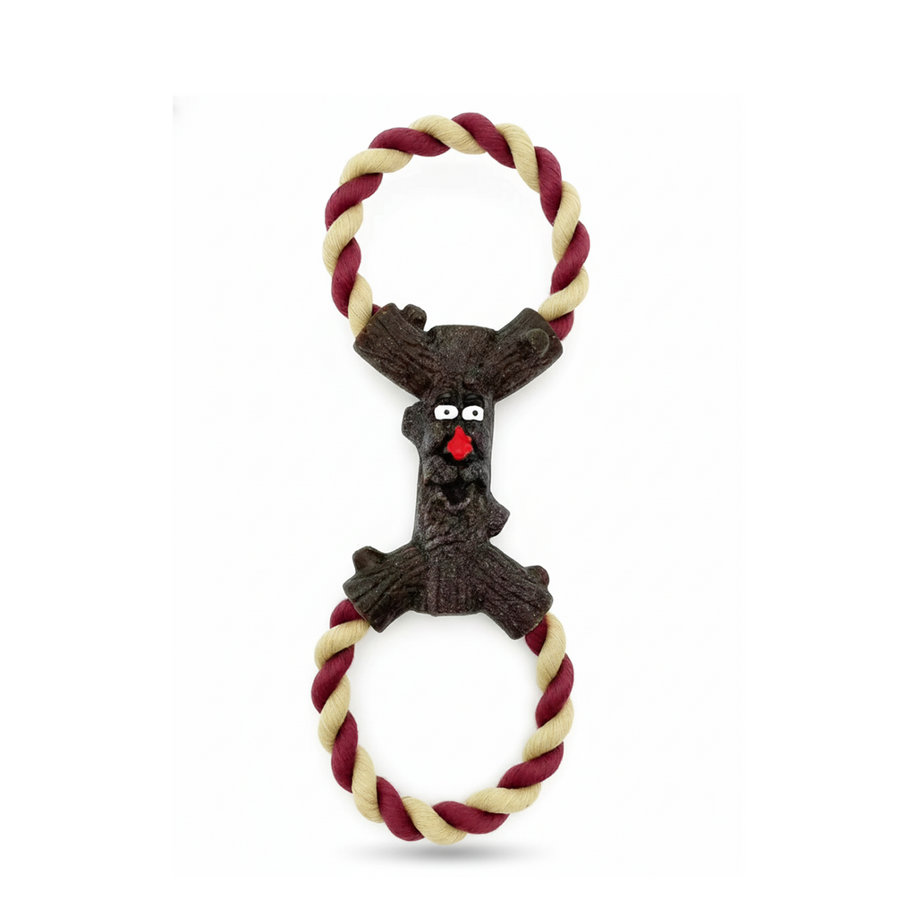 Durable Natural Rubber Dog Chew Toy with Rope