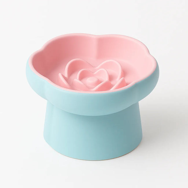 Ceramic Slow Feeder Pet Bowl – Blue Hover Image