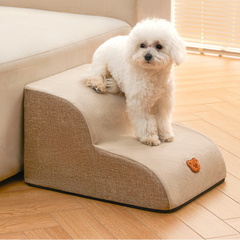 Pet Stair Steps for Dogs – Removable Washable Dog Steps for Small, Senior, or Short-Leg Pets – 2/3/4 Steps, Light Grey