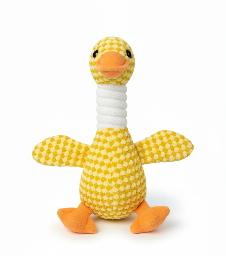 Goose Dog Toy with Squeaker – Durable Plush Chew & Tug Toy for Puppies, Small & Medium Dogs