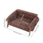 Luxury Wooden Frame Pet Sofa Bed, Suitable for Cats and Dogs
