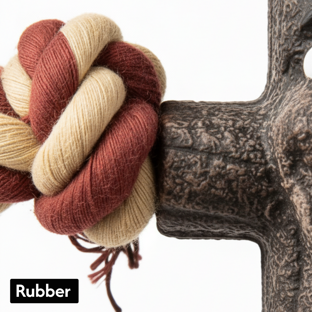 Durable Natural Rubber Dog Chew Toy with Rope