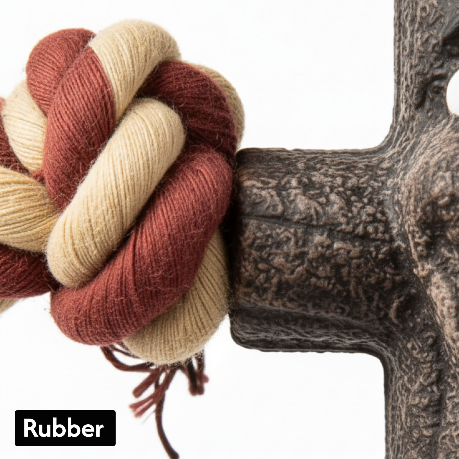 Durable Natural Rubber Dog Chew Toy with Rope