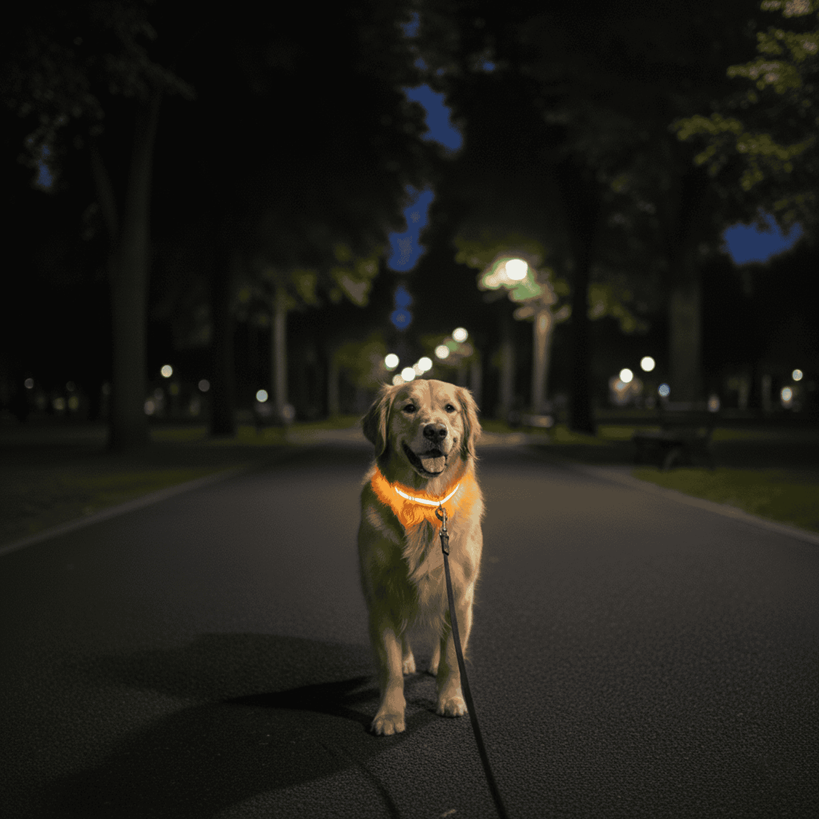 LED Glowing Dog Collar – USB Rechargeable Light-Up Pet Collar for Night Safety（Orange）