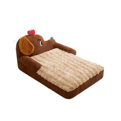 Dachshund-Shaped Washable Pet Bed — All-Season Cozy Plush Nest For Small & Medium Dogs & Cats