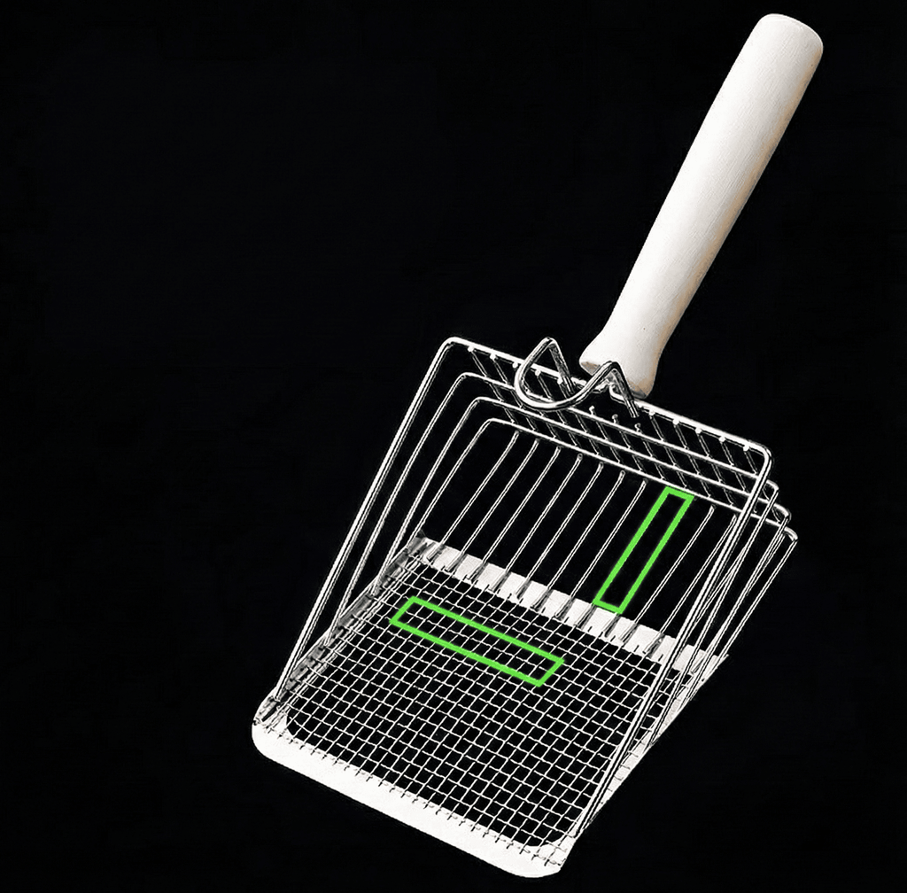 Heavy Duty Stainless Steel Cat Litter Scoop with Wooden Handle