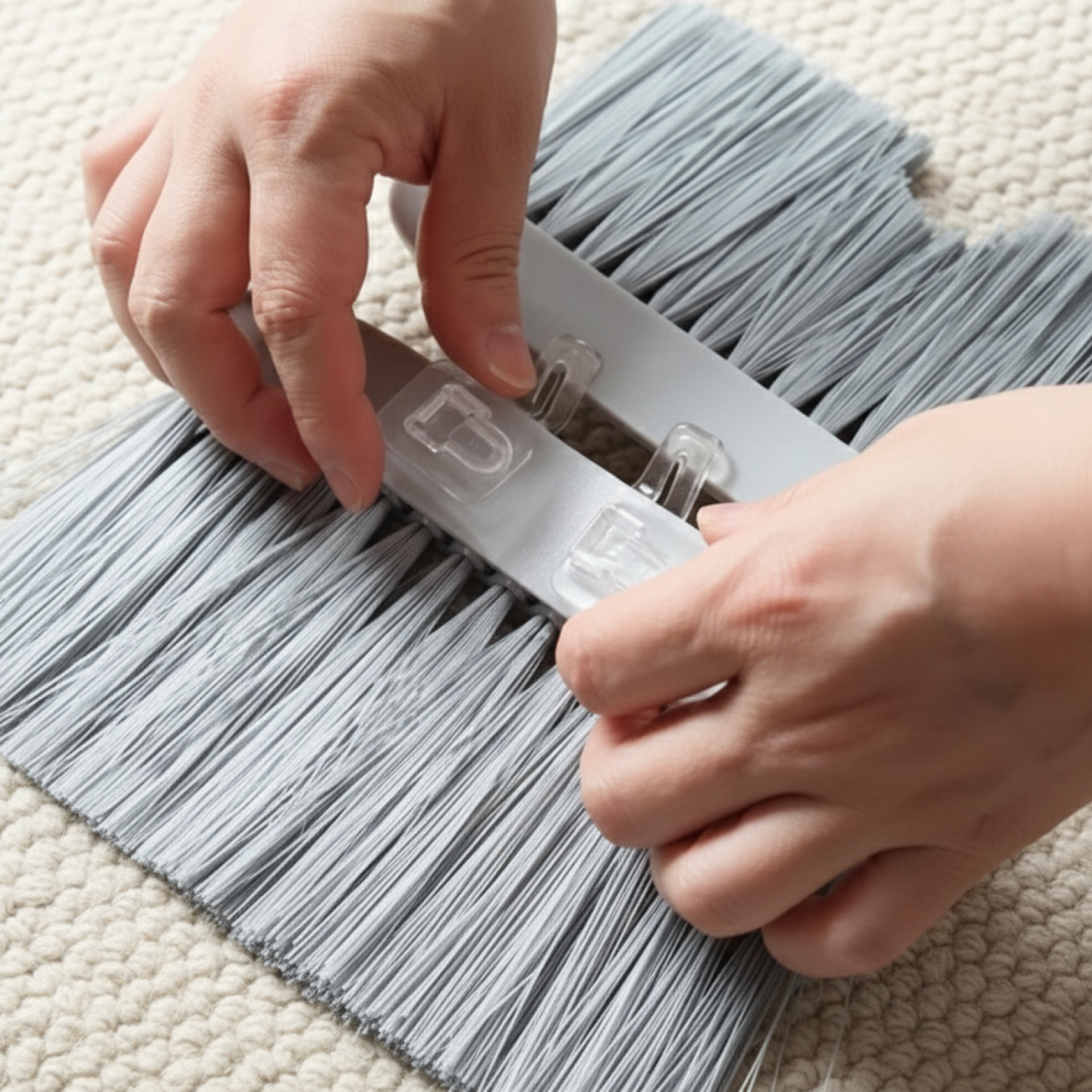 Automatic cleaning cat door brush for litter box entrance