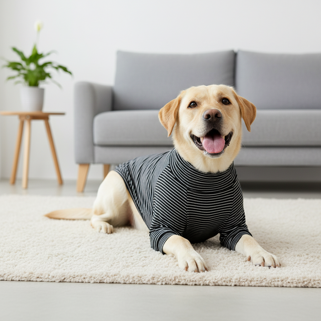 Striped Pet Turtleneck Outfit – Soft Everyday Wear for Dogs & Cats, Black/White