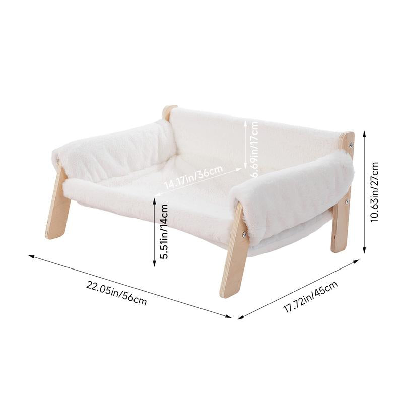 Luxury Wooden Frame Pet Sofa Bed, Suitable for Cats and Dogs