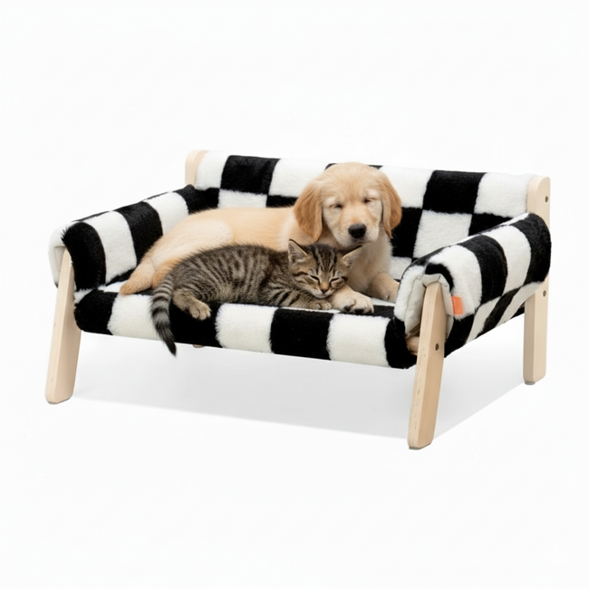 Luxury Wooden Frame Pet Sofa Bed, Suitable for Cats and Dogs Main Image