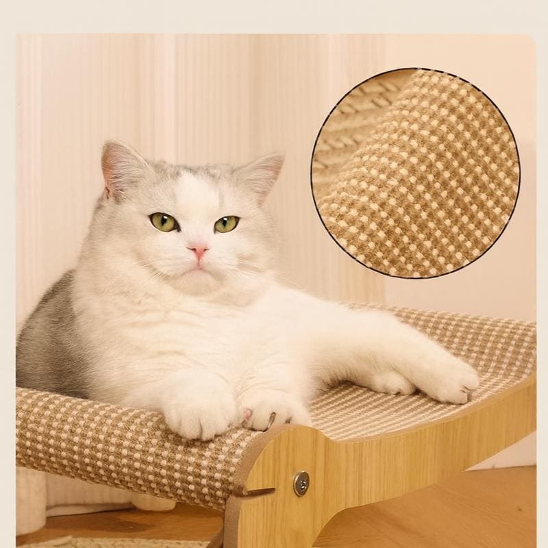 2-Layer Wooden Cat Bed with Scratcher (2-Tier Sofa – L)