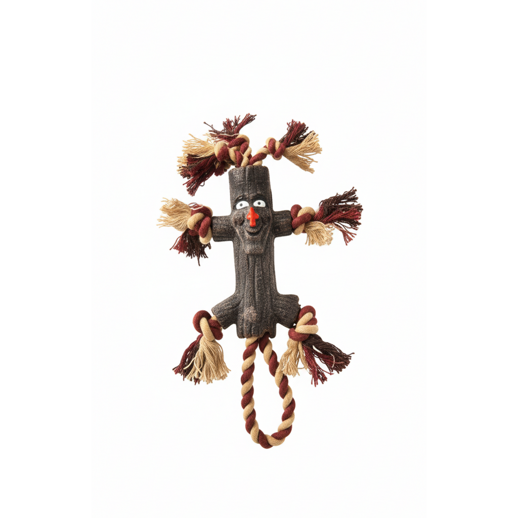 Durable Natural Rubber Dog Chew Toy with Rope