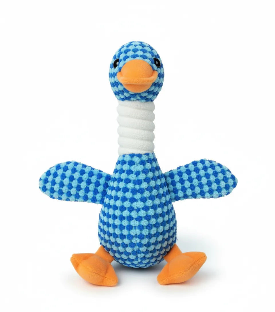 Goose Dog Toy with Squeaker – Durable Plush Chew & Tug Toy for Puppies, Small & Medium Dogs