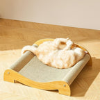 Wooden Cat Bed with Scratcher（Sofa-60CM）