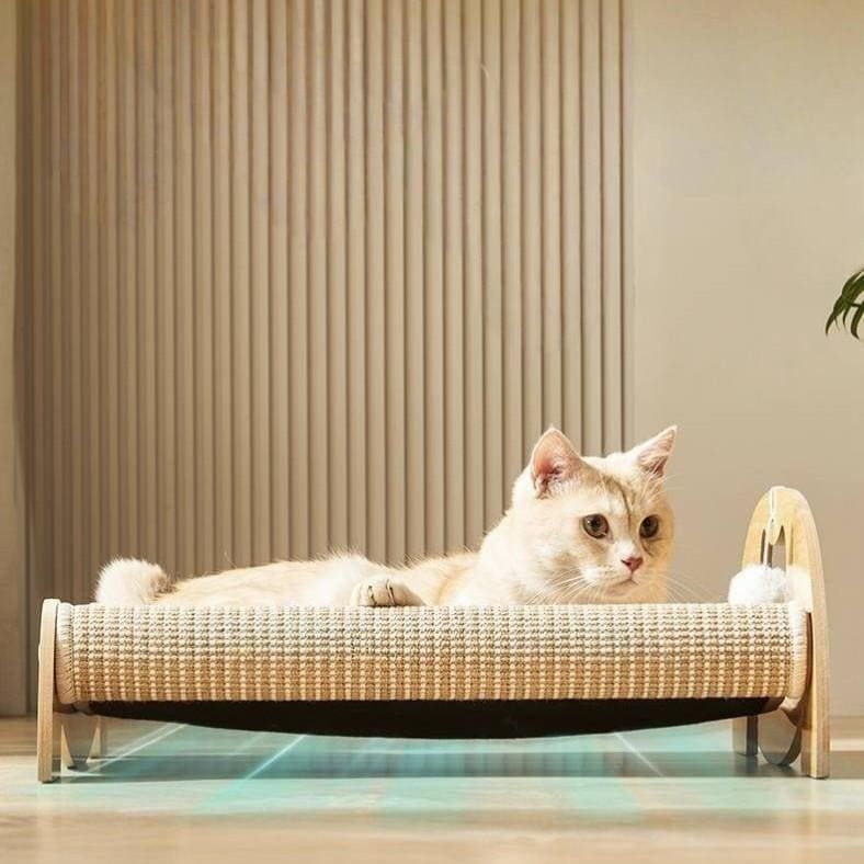 Wooden Cat Bed with Scratcher（Sofa-60CM）