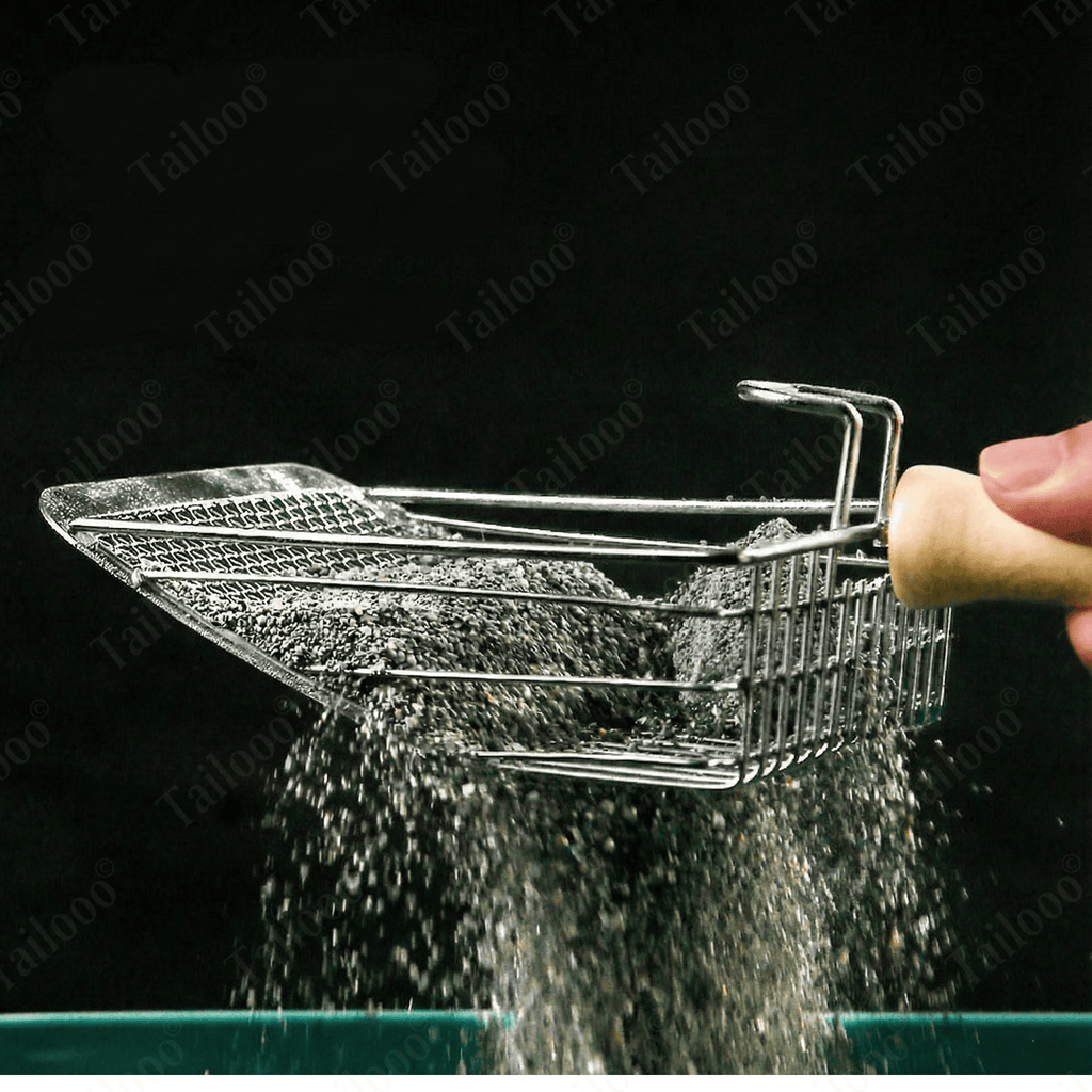 Heavy Duty Stainless Steel Cat Litter Scoop with Wooden Handle