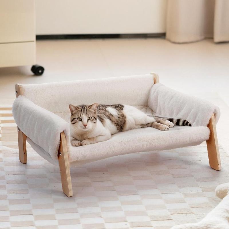 Luxury Wooden Frame Pet Sofa Bed, Suitable for Cats and Dogs