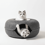 Felt Donut Cat Tunnel Bed – Dark Grey