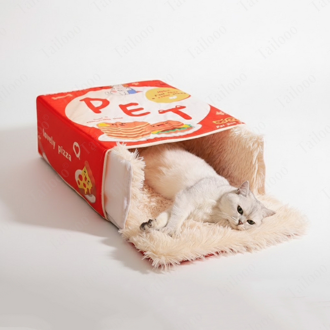 Fully Enclosed Cat & Small Dog Bed – Hamburger Box Main Image