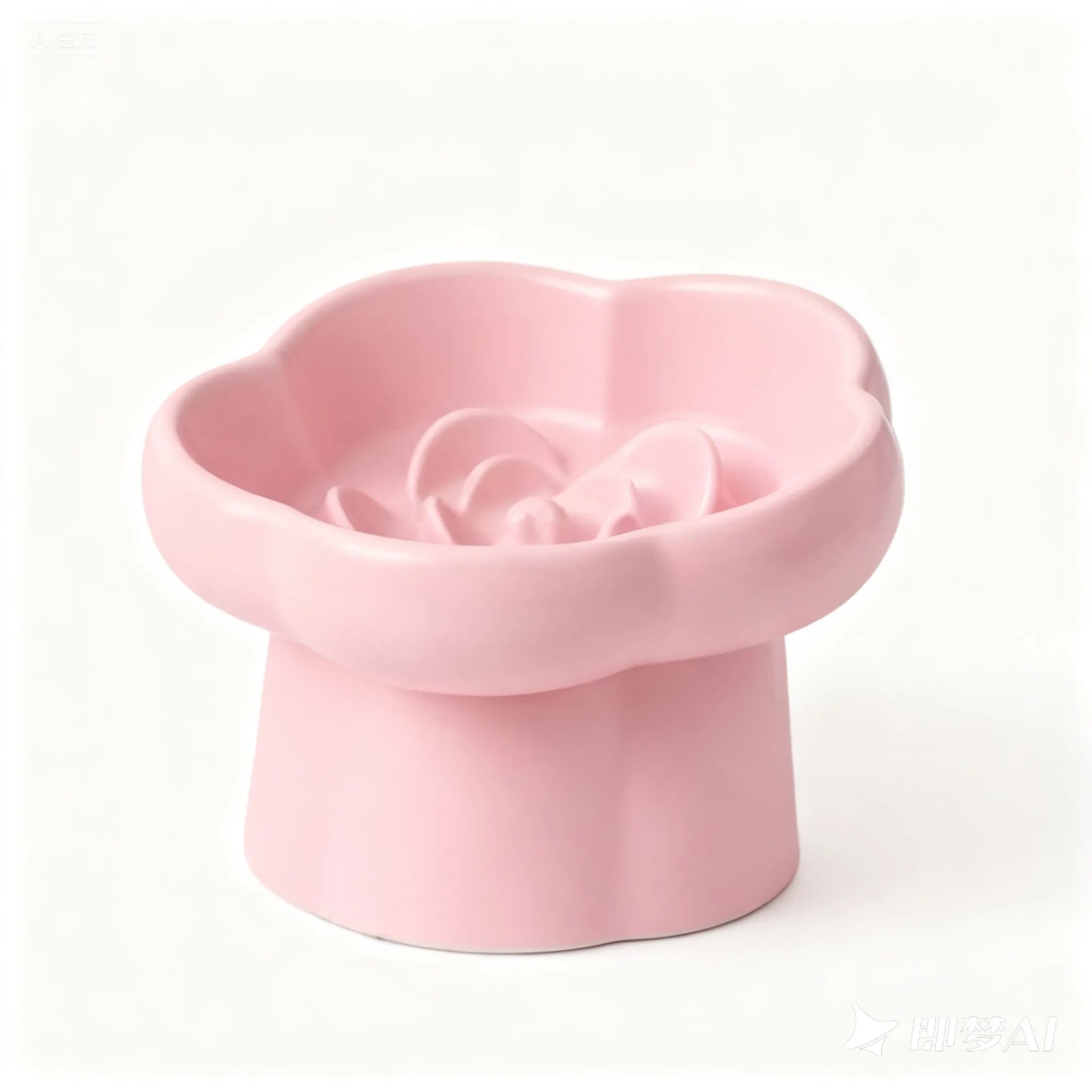 Ceramic Slow Feeder Pet Bowl – Elevated Anti-Gulping Food Dish for Cats, Dogs, Puppies & Kittens, Non-Toxic & Easy to Clean