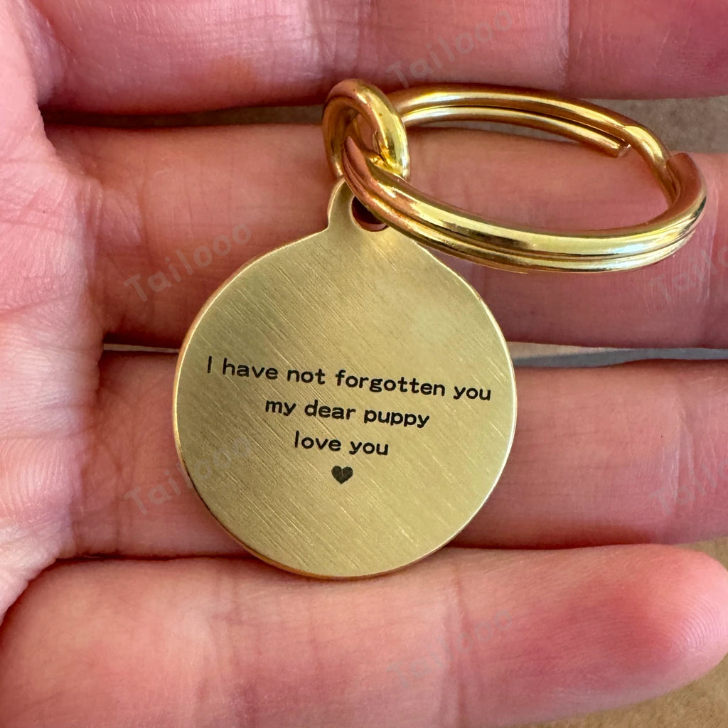 Custom Engraved Brass Pet ID Tag – Personalized Dog & Cat Collar Pendant