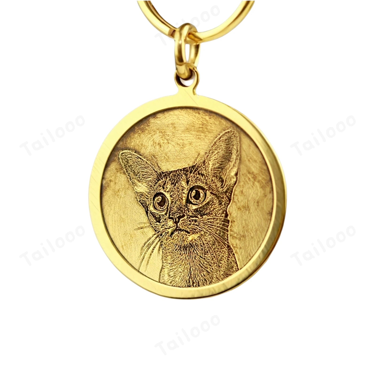 Custom Engraved Brass Pet ID Tag – Personalized Dog & Cat Collar Pendant