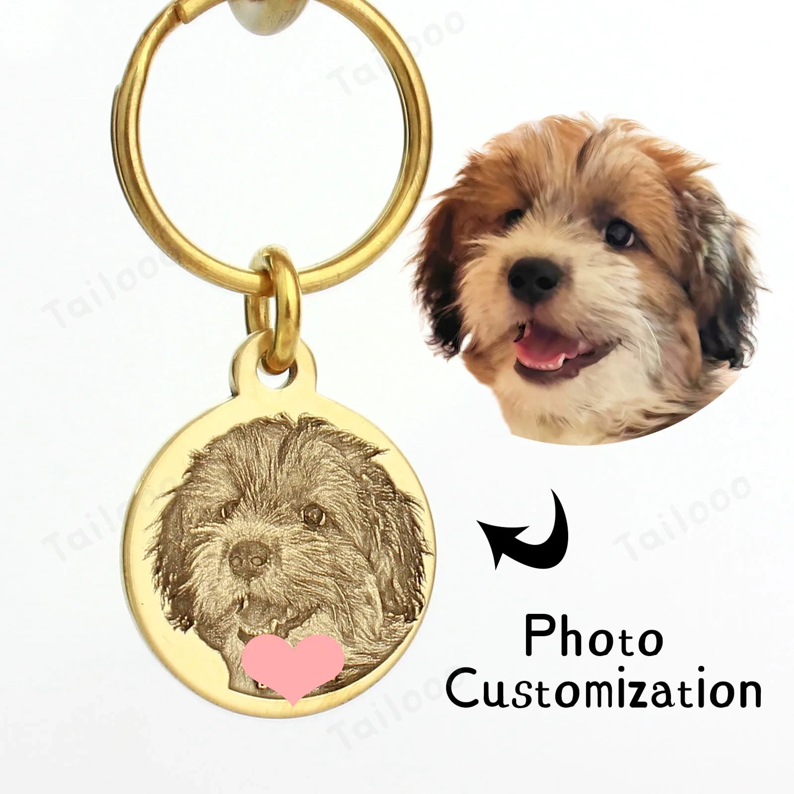 Custom Engraved Brass Pet ID Tag – Personalized Dog & Cat Collar Pendant