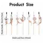 Interactive Feather & Bell Play Sticks Cat Teaser Wand Toys