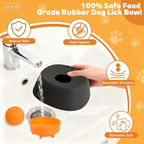 Black spill-proof slow-feeding spherical licking bowl