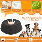 Black spill-proof slow-feeding spherical licking bowl