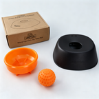 Black spill-proof slow-feeding spherical licking bowl