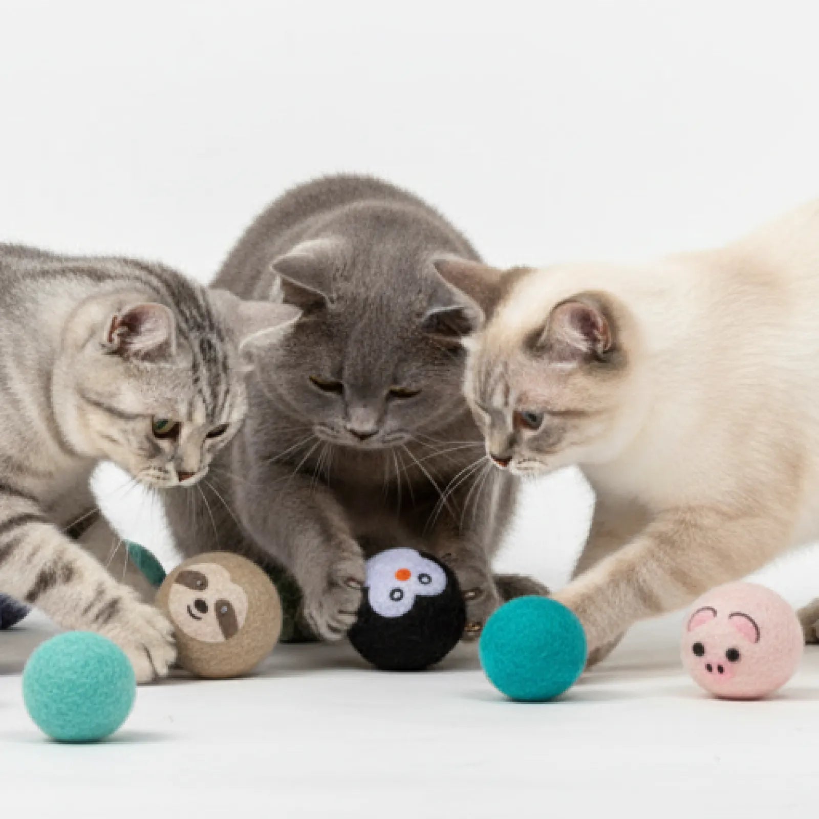 Safe & Durable Play Balls Natural Wool Felt Balls for Cats & Dogs