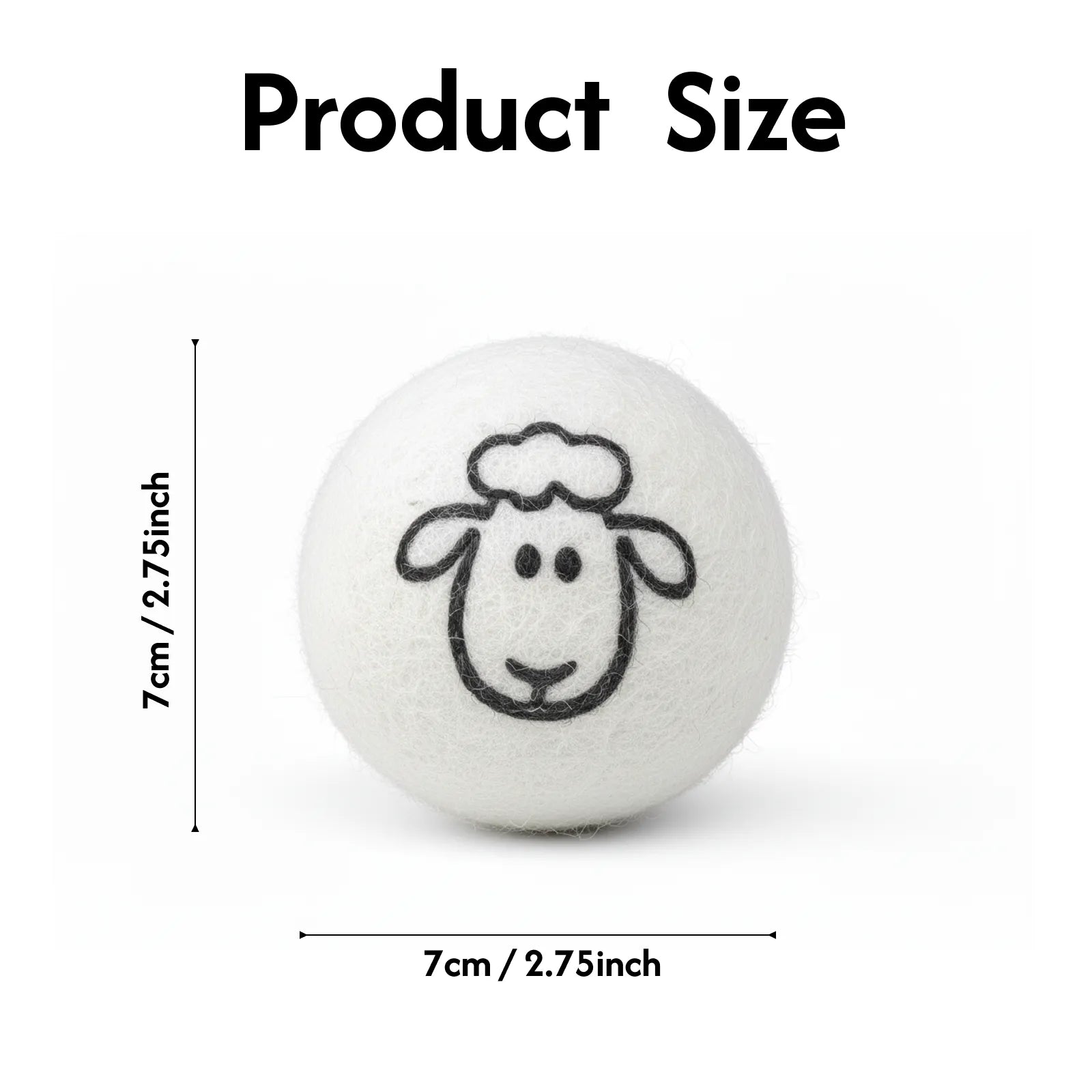 Safe & Durable Play Balls Natural Wool Felt Balls for Cats & Dogs