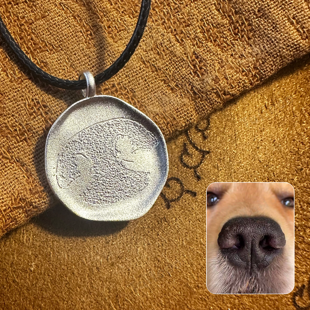 Personalized Pet Nose Print Coin Pendant – Custom Dog & Cat Memorial Jewelry