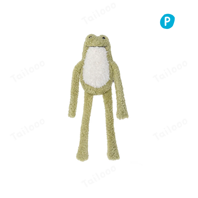 Frog Plush Dog Toy with Squeaker and Crinkle Paper Hover Image