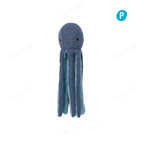 Blue Octopus Plush Dog Toy with Squeaker and Crinkle