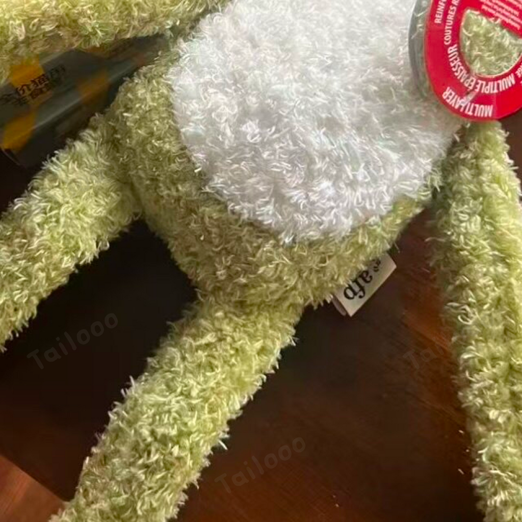 Frog Plush Dog Toy with Squeaker and Crinkle Paper