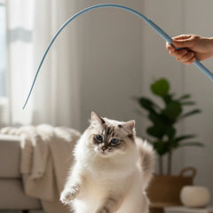 Interactive Silicone Cat Wand Toy – Durable Teaser Stick with Replaceable Head for Indoor Cats & Kittens