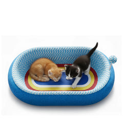 Multi-Color 2-in-1 Cat Scratcher Bed – Durable Paper Rope Cat Nest & Lounge with Scratch Board, Eco-Friendly Indoor Pet House