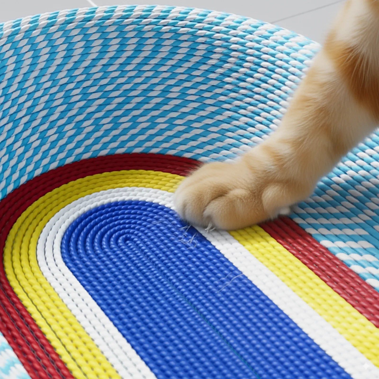 Multi-Color 2-in-1 Cat Scratcher Bed – Durable Paper Rope Cat Nest & Lounge with Scratch Board, Eco-Friendly Indoor Pet House