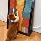 Wall-mounted, wear-resistant, non-shedding sisal cat scratching board