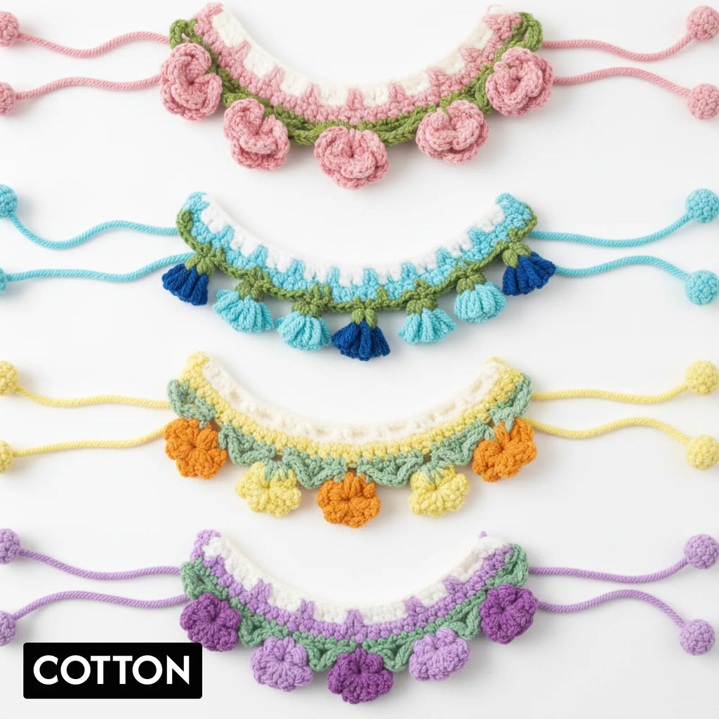 Handmade Cotton Crochet Pet Collar