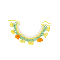 Handmade Cotton Crochet Pet Collar – Flower Design Dog & Cat Neck Accessory, Cute Photography Outfit