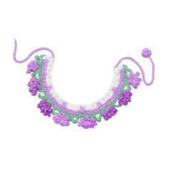 Handmade Cotton Crochet Pet Collar – Flower Design Dog & Cat Neck Accessory, Cute Photography Outfit