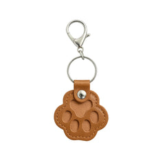 Leather Pet Hair Keepsake Keychain – Paw Print Memorial Pendant & Hair Storage Holder, Souvenir Gift for Cat & Dog Owners