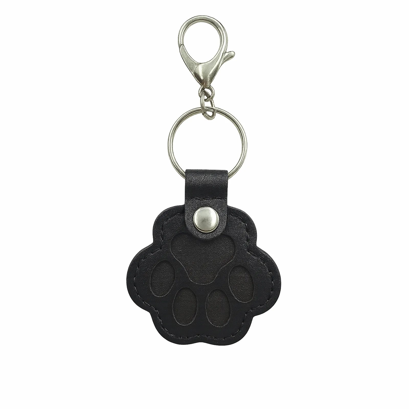 Leather Pet Hair Keepsake Keychain – Paw Print Memorial Pendant & Hair Storage Holder, Souvenir Gift for Cat & Dog Owners