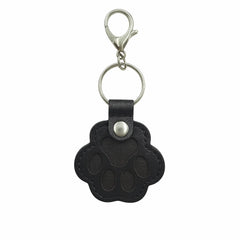 Leather Pet Hair Keepsake Keychain – Paw Print Memorial Pendant & Hair Storage Holder, Souvenir Gift for Cat & Dog Owners