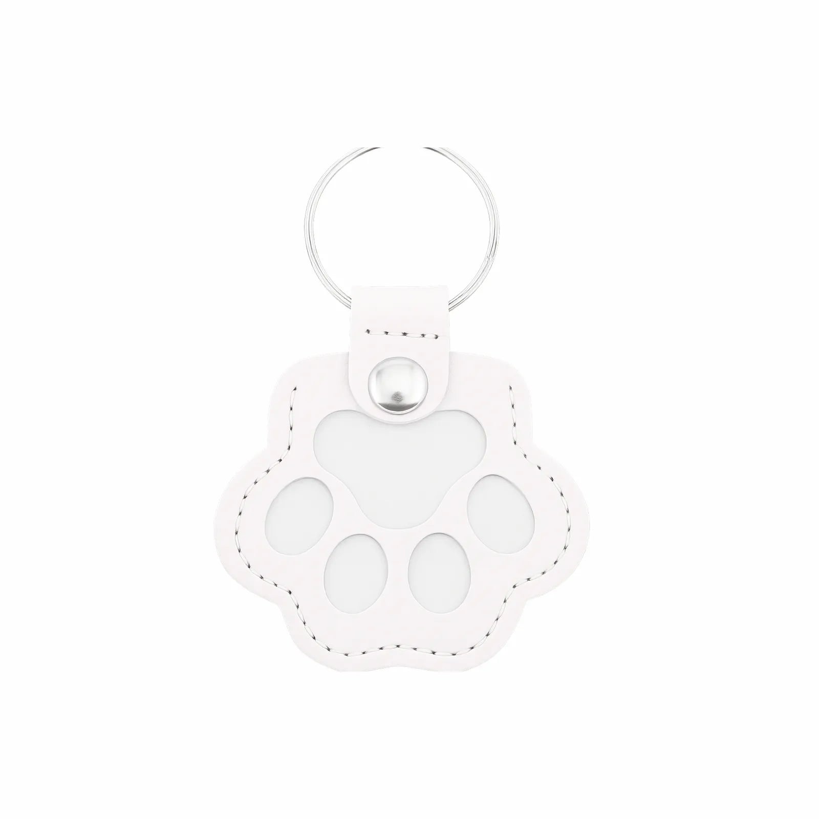 Leather Pet Hair Keepsake Keychain – Paw Print Memorial Pendant & Hair Storage Holder, Souvenir Gift for Cat & Dog Owners