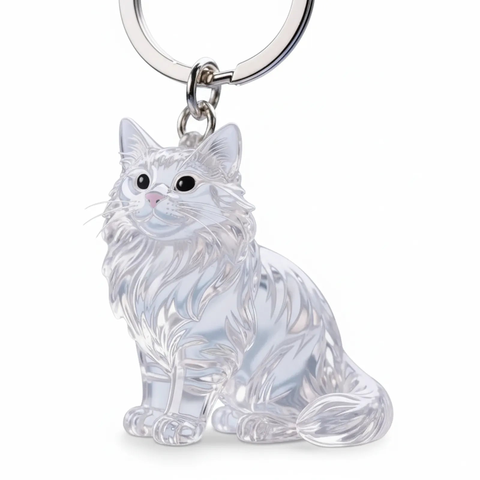 Acrylic Pet Hair Keepsake Memorial Pendant – Transparent Cat Keychain Ashes Holder, Remembrance Gift for Cat & Dog Owners